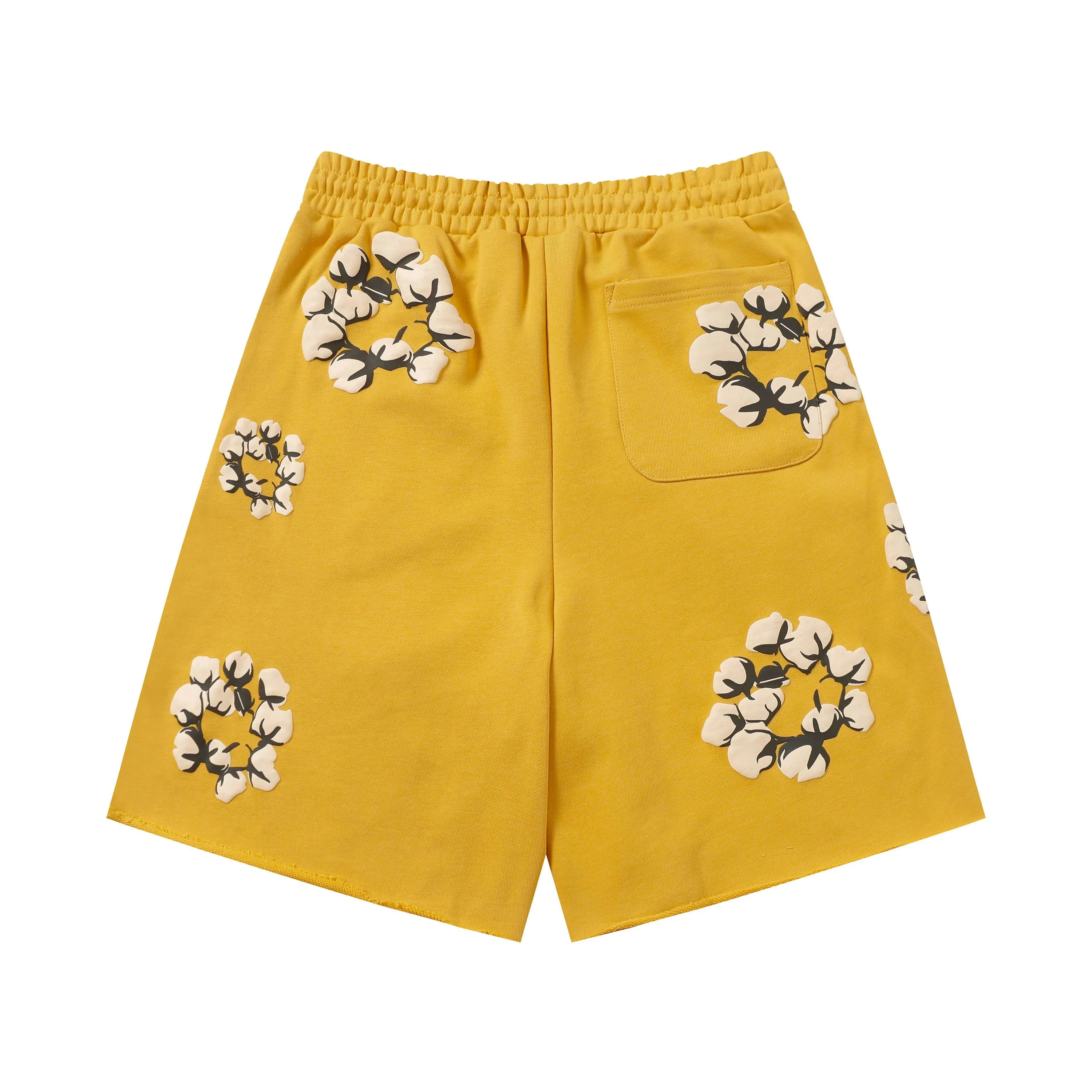 8201# 8 color set DENIM TEARS Kapok European and American trendy brand high quality foam flocking printed shorts Color Black Yellow Green Yellow Gray Royal Blue Pink Peacock Blue Size S-XL